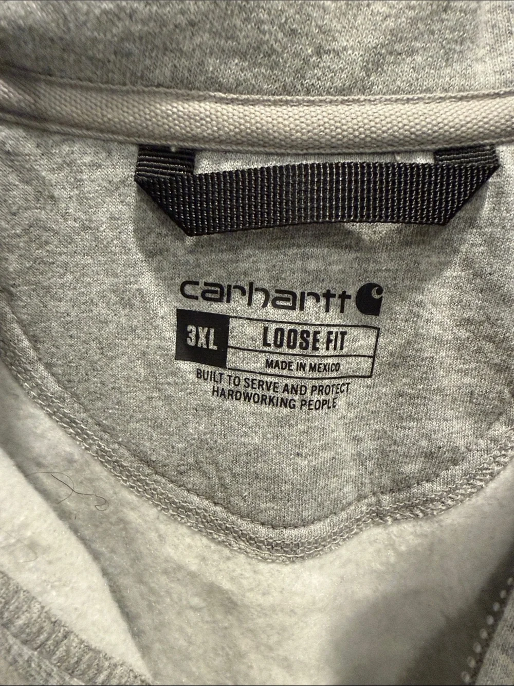 Carhartt Men’s Light Gray Half-Zip Sweatshirt with Embroidered Logo